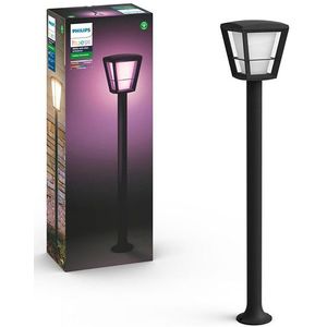 Philips Hue Outdoor Econic sokkellamp 100 cm zwart | White en Color Ambiance