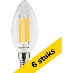 6x Sylvania LED lamp E14 | Kaars C35 | Filament | 2700K | 6W (60W)