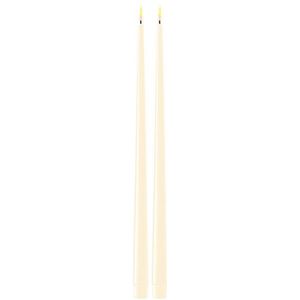 Deluxe Homeart - Led Dinerkaars Crème 2.2 x 38 cm (2 Shiny Dinner Candles)