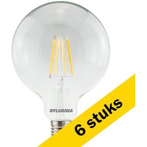 6x Sylvania LED lamp E27 | Globe G125 | Filament | 2700K | 8W (75W)