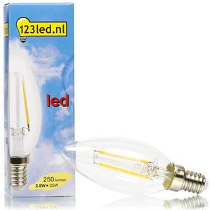 123led E14 filament led-lamp kaars dimbaar 2.8W (25W)