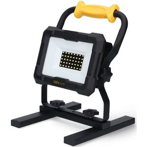 LED bouwlamp op accu | 5000K | 2000 lumen | IP20 | Zwart | 20W