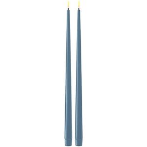 Led dinerkaars 38 cm | Ice Blue | 3D vlam | Shiny | 2 stuks | Deluxe HomeArt