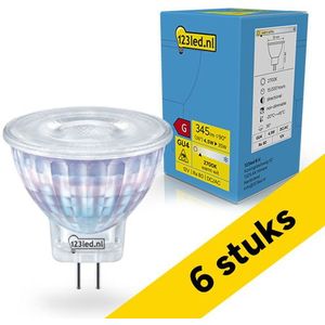 123led - GU4 LED Spot - MR11 - Warm Wit - 4.5W (35W) - 6x