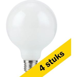 4x 123led LED lamp E27 | Globe G95 | Filament | Mat | 2500K | Dimbaar | 5.5W (43W)
