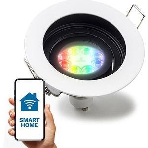 Smart inbouwspot GU10 | Rond | Geschikt voor Philips Hue (Zwart/Wit, IP20, 1 stuk)