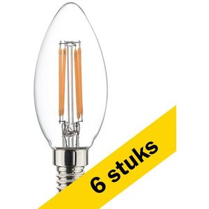 6x Sylvania LED lamp E14 | Kaars C35 | Filament | 2700K | Dimbaar | 4.5W (40W)
