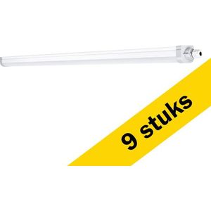 9x Ledvance Damp Proof LED TL armatuur 120 cm | incl. LED strip | 4000K | 3960 lumen | IP66 | 33W