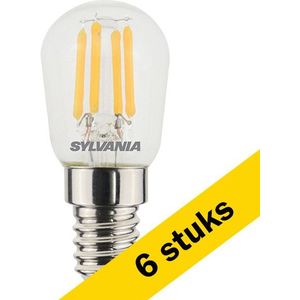 6x Sylvania LED lamp E14 | Kogel T26 | Filament | Helder | 2700K | 2.5W (25W)