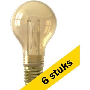 6x Calex LED lamp E27 | Crown | Peer A60 | Goud | 1800K | Dimbaar | 3.5W (10W)