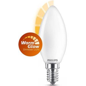 Philips - LED lamp - WarmGlow - E14 - Kaars B35 - Dimbaar - 4.5W (40W) - 2200-2700K