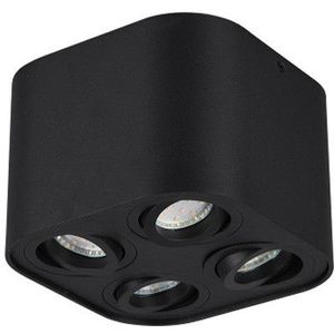 Trio led opbouwspot | Vierkant | Cookie | Zwart | 4x GU10 fitting