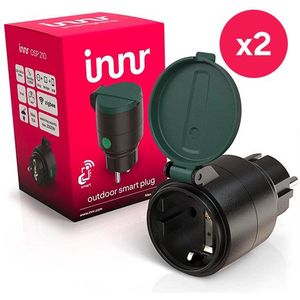Innr Smart Plug Outdoor | Zigbee 3.0 | Max. 2300W | Zwart | 2 stuks