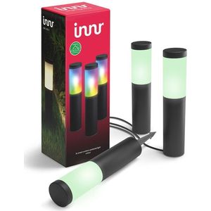 Innr Outdoor Smart Sokkel Light | Colour | Basisset (3 stuks, 4.5W, RGB + 1800-6500K)