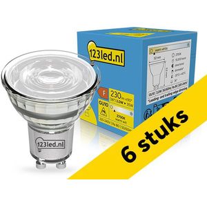 6x 123led GU10 LED spot | 2700K | Dimbaar | 3W (35W)