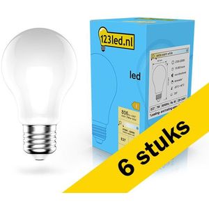 6x 123led LED lamp E27 | Peer A60 | Dim to Warm | Mat | 2200-2700K | Dimbaar | 7W (60W)