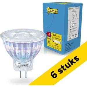 123led - GU4 - LED Spot - MR11 - Warm Wit - 2.8W (20W) - 6x