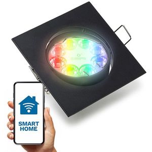 Smart inbouwspot GU10 | Vierkant | Geschikt voor Philips Hue (Zwart, IP20, 1 stuk)