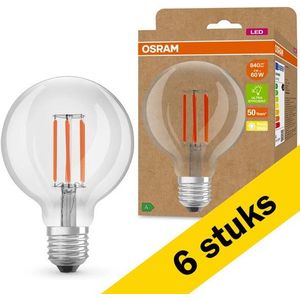 6x Osram LED lamp E27 | Globe G95 | Ultra Efficient | Filament | 3000K | 3.8W (60W)