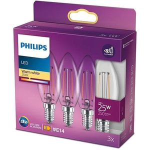 Philips LED lamp E14 | Kaars B35 | Mat | 2700K | 5W (40W) 3 stuks