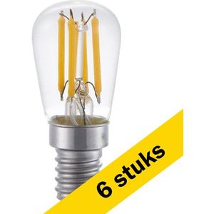 6x: 123led LED lamp E14 | Buis T26 | Filament | Helder | 2700K | Dimbaar | 3W (20W)