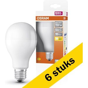 6x Osram LED lamp E27 | Peer A60 | Mat | 2700K | 19W (150W)