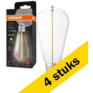 4x Osram LED lamp E27 | Edison ST64 | Vintage 1906 Magnetic | Helder | 2700K | 2.2W (16W)