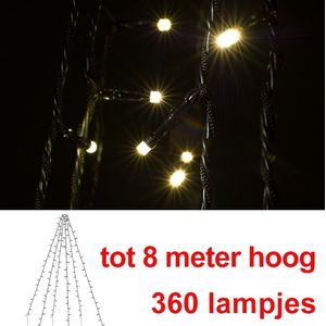 Vlaggenmast verlichting 8 meter hoog | warm wit | 360 lampjes