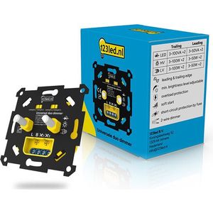 123led - Duo Dimmer - Inbouw - 2x 0-100W - Fase Aan- en Afsnijding