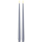 Luxe LED kaars  LED Tealight Candle - Dust Blue - D4,1 x 4,5 cm (2 pcs.) - net een echte kaars! Deluxe Homeart