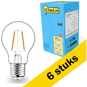 6x 123led LED lamp E27 | Peer A60 | Filament | 2700K | 2.5W (25W)
