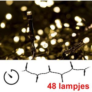 Kerstverlichting 4 meter op batterijen | warm wit | 48 lampjes met timer en controller