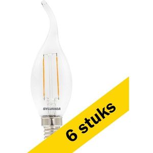 6x Sylvania LED lamp E14 | Sierkaars C35 | Filament | 2700K | 2.5W (25W)
