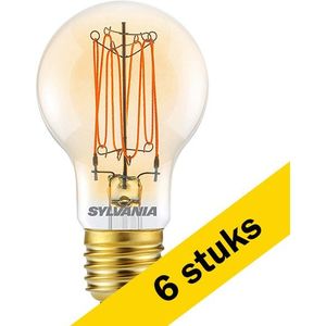 6x Sylvania LED lamp E27 | Peer A60 | Vintage | Goud | 2000K | Dimbaar | 7W (45W)