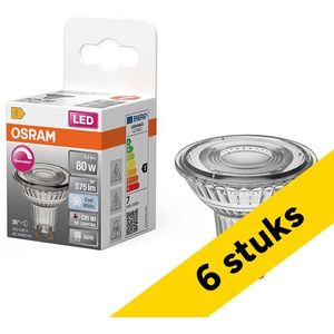 6x Osram GU10 LED spot | 4000K | Dimbaar | 6.1W (80W)