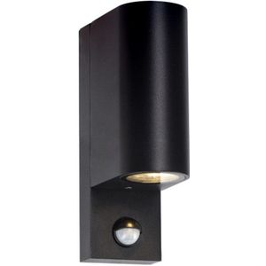 Wandlamp buiten met sensor GU10 | Up & Down | Santa Barbara | IP44 | Zwart