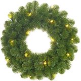 Kerstkrans Ø 35 cm | Norton | 10 lampjes op batterijen | Black Box Trees
