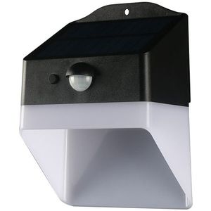Solar wandlamp met sensor | Kobe | 3000K | IP65 | Zwart | 2W