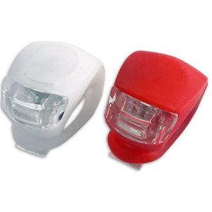 Led fietslamp | op batterij | siliconen | wit en rood licht