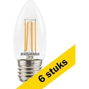 6x Sylvania LED lamp E27 | Kaars B35 | Filament | 2700K | 4.5W (40W)