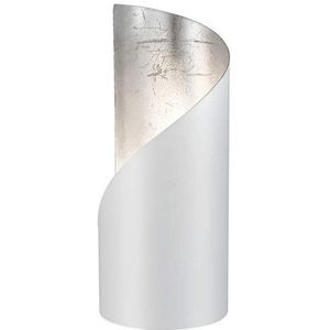 Trio Frank tafellamp mat wit/zilver, geschikt voor 1 x E14