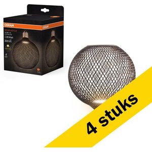 4x Osram LED lamp E27 | Globe G125 | Zwart | Filament | 2700K | 3.5W (28W)