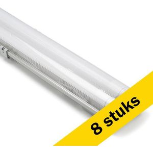 8x LED TL armatuur 150 cm | incl. TL buizen | 4000K | 5280 lumen | IP65 | 2x 22W