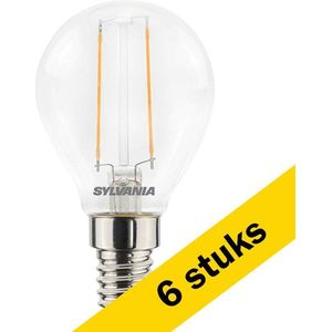 6x Sylvania LED lamp E14 | Kogel G45 | Filament | 2700K | 2.5W (25W)
