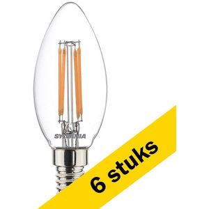 6x Sylvania LED lamp E14 | Kaars C35 | Filament | 2700K | 4.5W (40W)