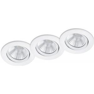 Led inbouwspot Pamir rond dimbaar 5,5W (Trio, Mat wit, 3 stuks)