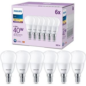 Philips LED lamp E14 | Kogel P45 | Mat | 2700K | 2.2W (25W) 6 stuks