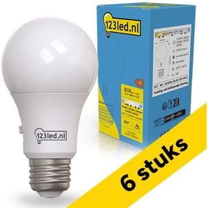 123led - LED Lamp - E27 - Peer A60 - Mat - Dimbaar - 8W (60W) - 5 Kleurtemperaturen