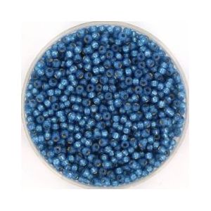 Miyuki rocailles 11/0 1.3x2.1mm 10 gram (+- 1100 stuks) silverlined dyed alabaster denim blue