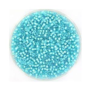 Miyuki delica's 11/0 1.6x1.3mm 5 gram (+- 1000 stuks) mint pearl lined ocean blue